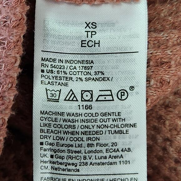 Old Navy Thermal Waffle Knit Henley Women XS Mauve Pink Cropped Long Sleeve EUC - Picture 11 of 12